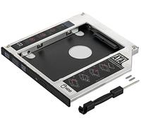 Poppstar Adaptador DVD a SSD HDD 2,5” Disco Duro (7mm, 9,5mm) en la Unidad CD / DVD Caddy 9.5 SATA 3 (portatil, Laptop), Juego Caddy Drive