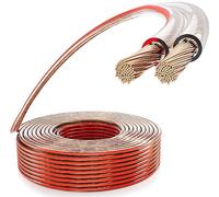 Poppstar Cable para altavoces de 10 m, 2 x 2,5 mm² (conductor interno de cobre puro OFC 99,99%, revestimiento de PVC transparente)