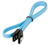 POPPSTAR Cable Sata 3, HDD, Cable de datos SSD, con clip 2 enchufes rectos, hasta 6 GB/s, 0.5m, azul