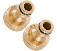 Poppstar Conector de grifo con rosca interior 3/4" (24 mm) y acoplamiento rápido para manguera de jardín (compatible con sistema Gardena), 2 unidades