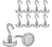 POPPSTAR Imanes de gancho (fuerza de adhesión 36 Kg, diámetro 32mm), gancho iman potente, 10 piezas