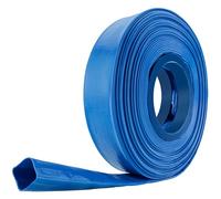 Poppstar Manguera plana de descarga de agua de PVC 20m, Ø 38mm (1 1/2 pulgada), presión de trabajo 7 bar, manguera de bombeo, azul