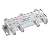Poppstar Satellite Splitter TV de 6 Salidas (Adecuado para análogo, Digital, unicable, HD, 4K), Mezclador satelite para Cable, TV, Radio, LNB