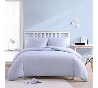 Poppy & Fritz - Juego de Funda de edredón Individual, Ropa de Cama Reversible de algodón con Fundas a Juego, decoración Casual del hogar (Azul a Rayas Oxford, Twin)