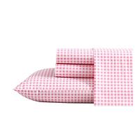 Poppy & Fritz - Sábanas Queen, Juego de Ropa de Cama de Percal de Algodón, Crujiente y Fresco, Decoración Ligera del Hogar (Cuadros a Color Rosa, Queen)