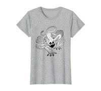 Poppy Playtime CatNap Exhalando Humo Camiseta, Mujer, Gris Jaspeado, XS
