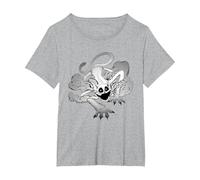 Poppy Playtime CatNap Exhalando Humo Camiseta, Mujer Tallas Grandes, Gris Jaspeado, 3XL Grande