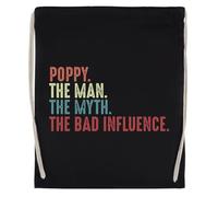 Poppy The Man The Myth The Legend Bolsa de Gimnasio con Cordón Negro Unisex Drawstring Bag Gym