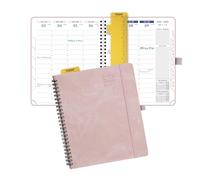 POPRUN Agenda 2026 2027 Semanal, Espiral,Tapa Flexible PU, A5 21,4 x 17,6cm