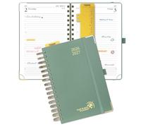 POPRUN Agenda académica diaria 2026-2027, una página por día, calendario de agenda de 5.75 x 8.5 pulgadas, año escolar julio 2026 a junio 2027, libro de citas de tapa dura con ranuras horarias