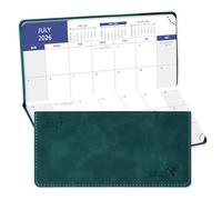 POPRUN Agenda mensual de bolsillo 2026-2027, tamaño delgado de 8,3 x 17,1 cm (jul. 26-dic. 27), calendario de bolsillo de 18 meses para bolso, planificador mensual pequeño académico con tapa blanda de
