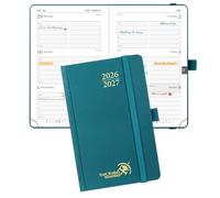 POPRUN Agenda semanal académica pequeña 2026-2027, calendario de tamaño monedero de 4 x 6.25 pulgadas, julio de 2026 a junio de 2027, libro de citas de tapa dura con diseño horizontal, ranuras