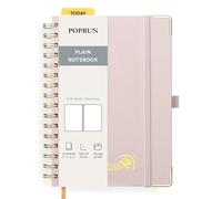 POPRUN Cuaderno A5 Hojas Blancas, 120GSM Libreta Bonita, 141 Páginas Cuadernos de Dibujo con Pestañas de Indice, Bolsillo, Regalo para Estudiantes, Profesor, Artistas, 15 x 21.5cm, Rosa Claro