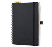 POPRUN Cuaderno del Profesor 2026 2027 A5 - Agenda Docente 26/27 Semana Vista con Pestaña Mensual de Ago.2026 a Jul.2027. Espiral con Cubierta Suave de PU, Papel Grueso de 90 g/m², Negro