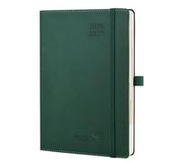 POPRUN Cuaderno del Profesor 2026 2027 A5 - Agenda Docente 26/27 Semana Vista con Pestaña Mensual de Ago.2026 a Jul.2027. Cubierta Flexible de PU y Papel Grueso de 90 g/m², Verde Bosque