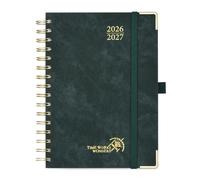 POPRUN Cuaderno del Profesor 2026 2027 A5 - Agenda Docente 26/27 Semana Vista con Pestaña Mensual de Ago.2026 a Jul.2027. Tapa Dura de PU con Esquinas Doradas y Papel Grueso de 90 g/m², Verde Oscuro