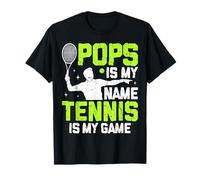 Pops Is My Name Tennis Player Vintage Grandpa Camiseta