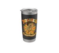 Popsaurus Divertido Dinosaurio Pop Padre Humor Retro Papá broma broma Vaso térmico de acero inoxidable de doble pared