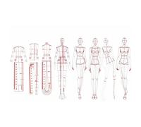 Popshyly Reglas de ilustración de moda plantillas de boceto Regla Costura humanoide Diseño Ropa Medición, Combinación