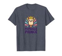 Popsicle Prince: Lindo Dibujo Animado de Helado Real Camiseta, Hombre, Azul Jaspeado, M