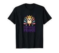 Popsicle Prince: Lindo Dibujo Animado de Helado Real Camiseta, Hombre, Negro, M