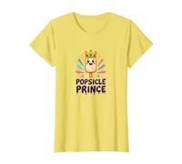 Popsicle Prince: Lindo Dibujo Animado de Helado Real Camiseta, Mujer, Limón, M
