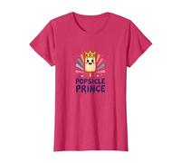 Popsicle Prince: Lindo Dibujo Animado de Helado Real Camiseta, Mujer, Rojo Jaspeado, M