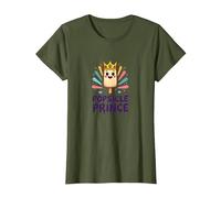 Popsicle Prince: Lindo Dibujo Animado de Helado Real Camiseta, Mujer, Verde Oliva, M