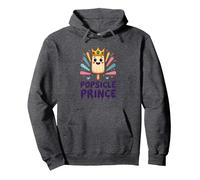 Popsicle Prince: Lindo Dibujo Animado de Helado Real Sudadera con Capucha, Unisex para Adultos, Jaspeado Oscuro, XL
