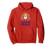 Popsicle Prince: Lindo Dibujo Animado de Helado Real Sudadera con Capucha, Unisex para Adultos, Rojo, L