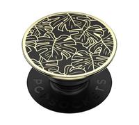 PopSockets - Agarre para teléfono con Soporte expandible, Agarre Adhesivo, Esmalte - Monstera Negro