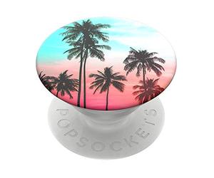 PopSockets Agarre para teléfono con Soporte expandible, patrón de Plantas PopGrip - Puesta de Sol Tropical