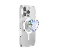 PopSockets Agarre para teléfono MagSafe con Soporte, Soporte magnético, Parte Superior Intercambiable, sujeción Segura para Fundas MagSafe de iPhone, Agarre para teléfono y Tableta, corazón dicroico