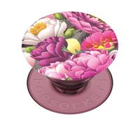 PopSockets Agarre translúcido para teléfono con Soporte expandible, PopSockets para teléfono, PopGrip translúcido - Peony Bloom