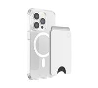 PopSockets Cartera minimalista delgada para teléfono con anillo adaptador MagSafe, soporte para tarjetas de teléfono, compatible con carga inalámbrica, cartera sin agarre compatible con MagSafe, color