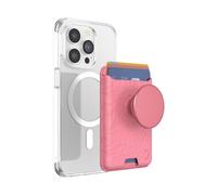 PopSockets Cartera para móvil con Agarre expandible y Anillo Adaptador para MagSafe, Soporte para Tarjetas Compatible con Carga inalámbrica y con MagSafe®, Efecto Cuero Repujado (Putty Tooled)