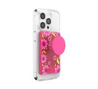 PopSockets Cartera para teléfono con agarre expandible y anillo adaptador para MagSafe, soporte para tarjeta de teléfono, compatible con carga inalámbrica, cartera compatible con MagSafe - Pink Relief
