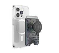 PopSockets Cartera para teléfono con Agarre expandible y Anillo Adaptador para MagSafe, Soporte para Tarjetas de teléfono, Compatible con Carga inalámbrica, Cartera Compatible con MagSafe, The Dark