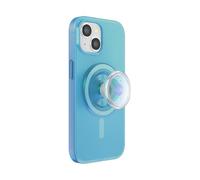 PopSockets Funda para iPhone 15 con Agarre y Deslizamiento para teléfono Compatible con MagSafe, Funda para iPhone 15, Compatible con Carga inalámbrica, Color Azul opalescente