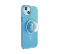 PopSockets Funda para iPhone 15 Plus con Agarre Redondo para teléfono Compatible con MagSafe, Funda de teléfono para iPhone 15 Plus, Compatible con Carga inalámbrica, Azul opalescente