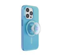 PopSockets Funda para iPhone 15 Pro con Agarre Redondo para teléfono Compatible con MagSafe, Funda de teléfono para iPhone 15 Pro, Compatible con Carga inalámbrica, Azul opalescente