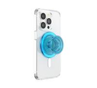 PopSockets Agarre para teléfono Compatible con MagSafe, Anillo Adaptador para MagSafe Incluido, Soporte para teléfono, Compatible con Carga inalámbrica, Azul eléctrico translúcido