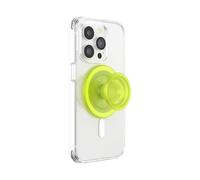 PopSockets: PopGrip Round para MagSafe - Anillo Adaptador para MagSafe Incluido - Soporte y Agarre para Teléfonos Móviles y Carcasas con un Top Intercambiable - GITD Chartreuly