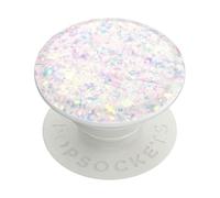 PopSockets Agarre para teléfono con soporte expandible, PopGrip con purpurina, color blanco confeti