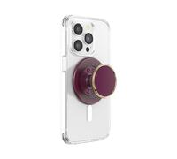 PopSockets PopGrip for MagSafe, Magnetic Phone Grip & Stand, Swappable Top, Secure Grip for iPhone MagSafe Cases, Kickstand for Hands-Free Viewing, Wireless Charging Compatible - Enamel Red Wine