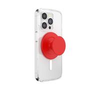 PopSockets: PopGrip Round para MagSafe - Anillo Adaptador para MagSafe Incluido - Soporte y Agarre para Teléfonos Móviles y Carcasas con un Top Intercambiable - Basic Rosso