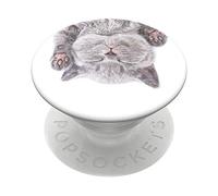 PopSockets PopGrip - Soporte y Agarre para Teléfonos Móviles y Tabletas con un Top Intercambiable - Cat Nap