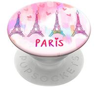 PopSockets PopGrip - Soporte y Agarre para Teléfonos Móviles y Tabletas con un Top Intercambiable - Paris Love