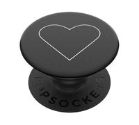 PopSockets PopGrip - Soporte y Agarre para Teléfonos Móviles y Tabletas con un Top Intercambiable - White Heart Black