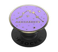 PopSockets: PopGrip - Soporte y Agarre para Teléfonos Móviles y Tablets con un PopTop Intercambiable - Enamel Zodiac Aquarius